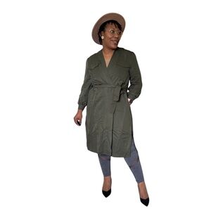 Who What Wear Deep Depths Tie Wrap Duster Trench NEW